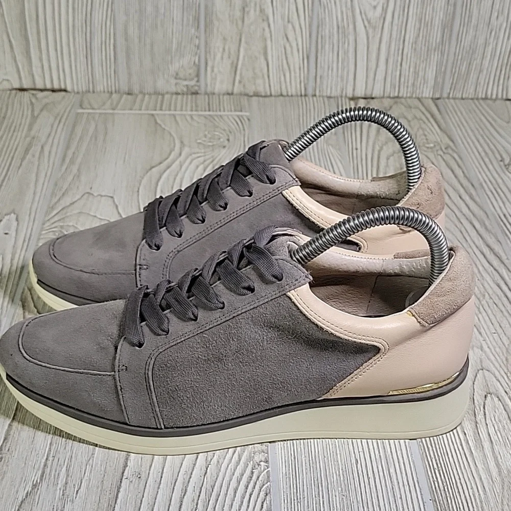 Louise et Cie Berlena Grey Leather Lace Up Sneakers Womens Size 7.5 - Picture 4 of 13